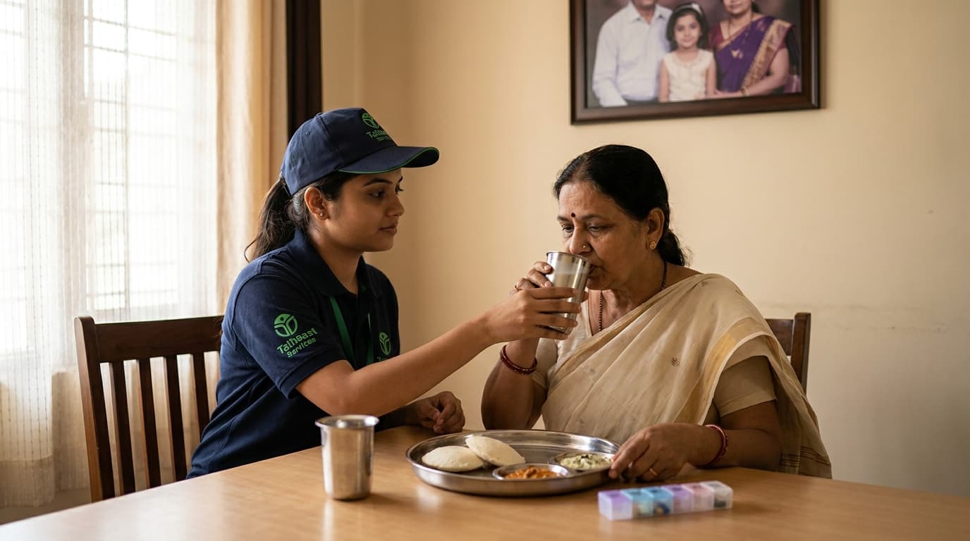 A Tathaast nurse providing bedside care at home