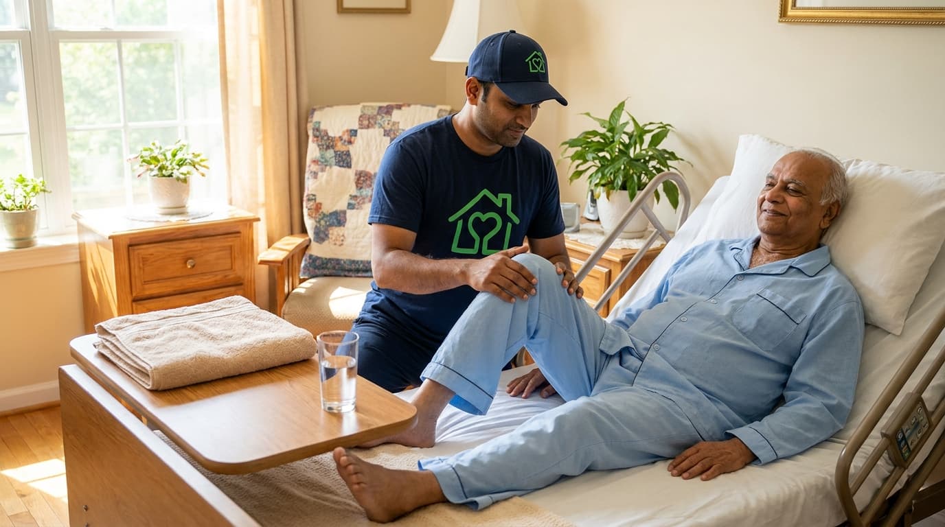 A Tathaast physiotherapist conducting a home session
